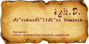 Árokszállási Dominik névjegykártya
