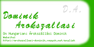 dominik arokszallasi business card